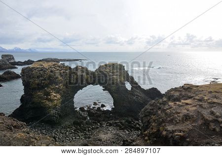 Beautiful Capture Of Arnarstapi's Arch Rock On Snaefelsnes Peninsula