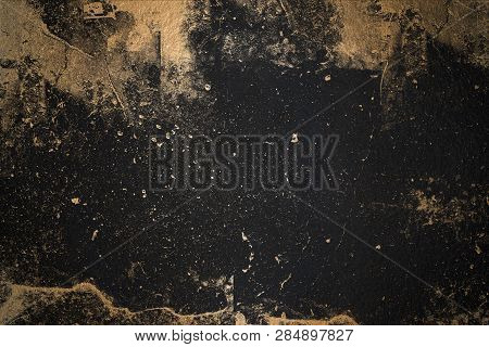 Black Texture With Gold. Luxury Texture. Black Gold Background.