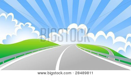 桥与太阳在云层后面的交点