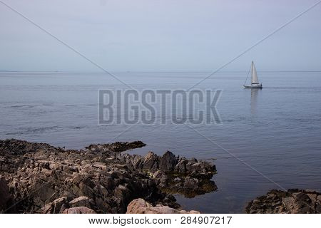 View Of The Kullaberg Cliff Near Town Molle In Sweden