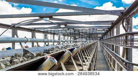 Platinum Palladium Mining And Processing Of Ore, Piles Of Ore Rock Being Moved And Stored