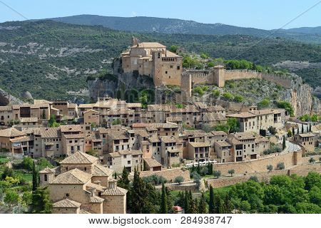 Alquezar Village In Community Of Aragon, Spain