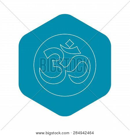 Om Sign Icon In Outline Style On A White Background Vector Illustration