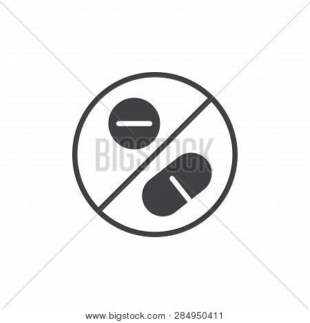 No Doping, Prohibition Sign Vector Icon. Filled Flat Sign For Mobile Concept And Web Design. Stop Do