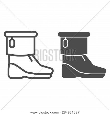 Winter Boots Line Vector \u0026 Photo (Free Trial)