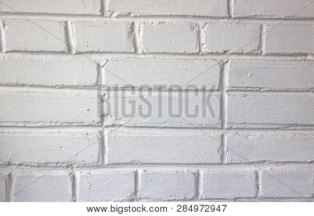 Well Made Brick Wall Painted White Good Texture