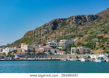 The View Of Port In Kolymbari Chania, Crete, Greece