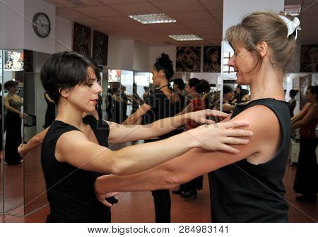 Seville, Spain - July 12, 2011: Teacher Of Flamenco Dancer Leonor Leal Conducts Classes In The Dance