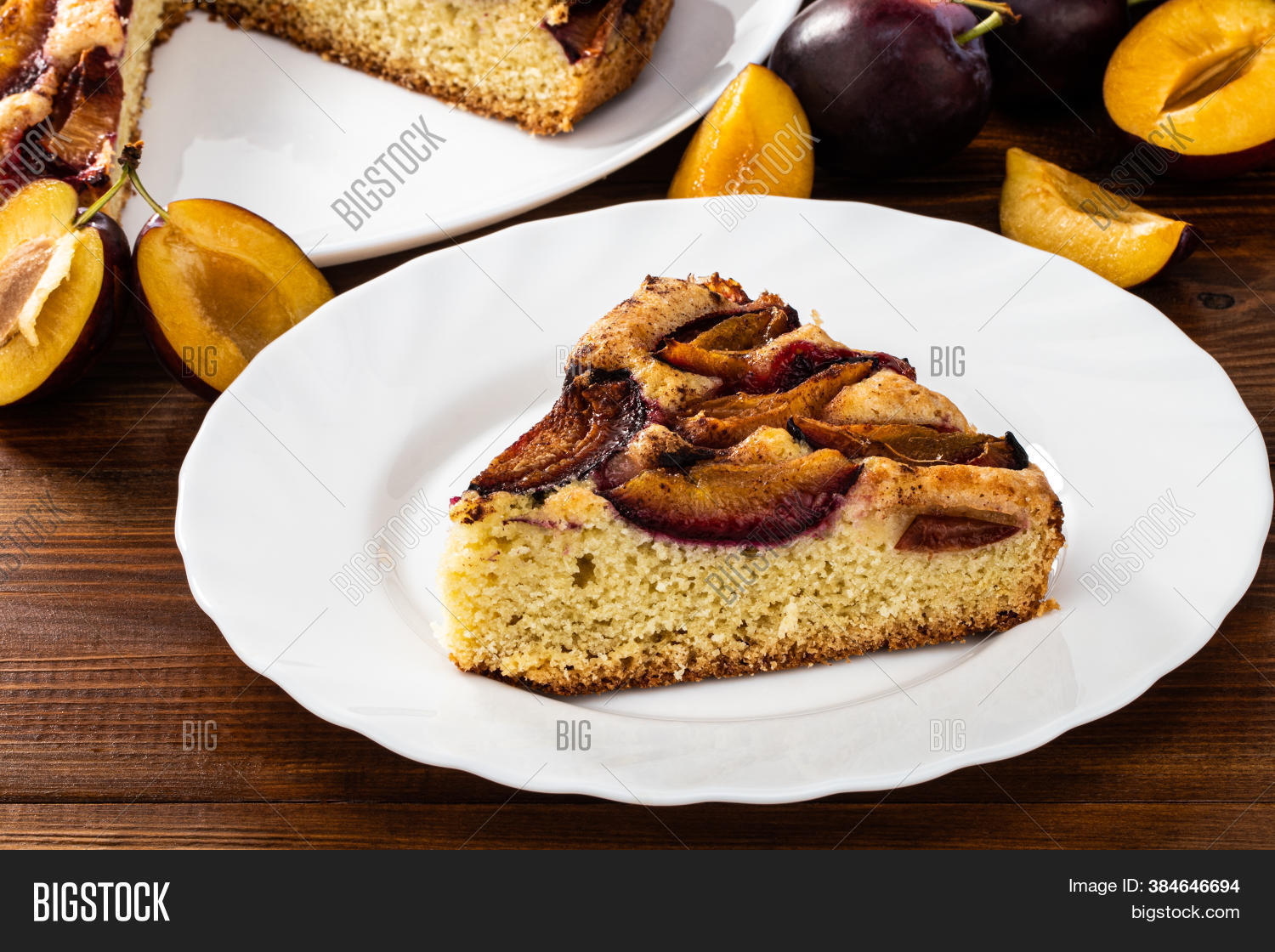 Slice Plum Cake Plum Image & Photo (Free Trial) | Bigstock
