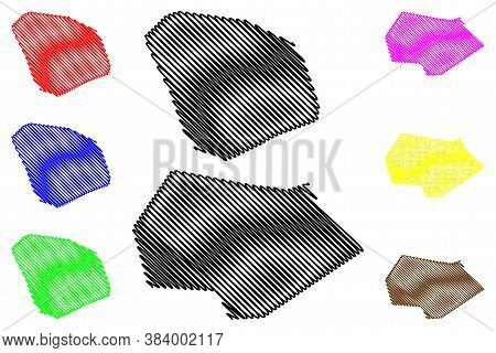 Urmia And Kerman City (islamic Republic Of Iran, Persia) Map Vector Illustration, Scribble Sketch Ci