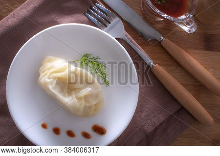 A Delicious, Diet Dish. Steam Dumplings. Korean Dumplings.