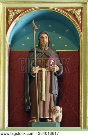 DONJA ZELINA, CROATIA - JUNE 26, 2013: Altar of Saint Anthony the Hermit in the Parish Church of Saint Nicholas in Donja Zelina, Croatia