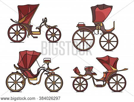 Carriages Of Xix Century. French Chariot In Line