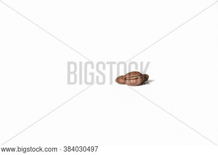Three  Roasted Coffee Beans On White Background
