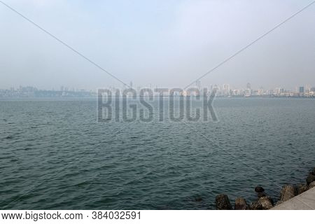 Marine Drive Skyline in Mumbai, India