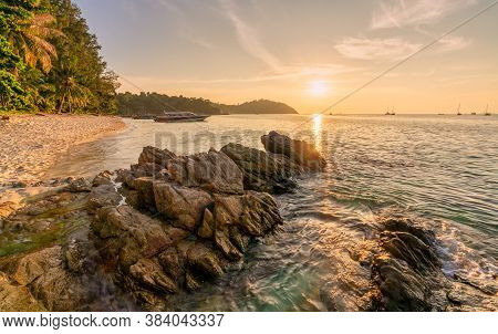 Sunset View At Sunset Beach In Koh Lipe Island, Satun, Thailand.