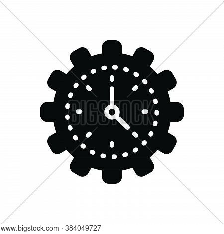 Black Solid Icon For Efficiency Time Management Concept Speed Gauge Ability Skill Capacity Competenc