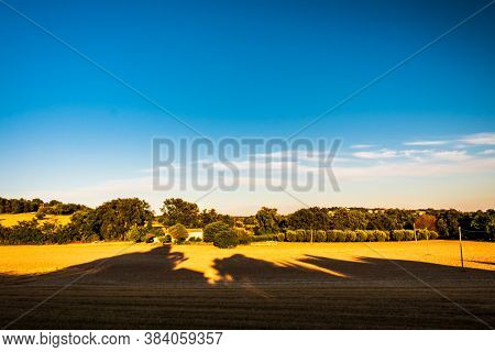 Beautiful Sunset On The Countryside Of Marche In A Summer Evening
