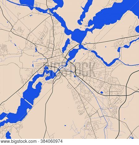 Vector Map Of Potsdam. Street Map Poster Illustration. Potsdam Map Art.