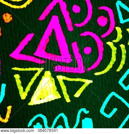 Truck Art Prints. Rainbow Ethnic Triangle. Rainbow Abstract Art Motif. Multicolor Ethnic Art. City P