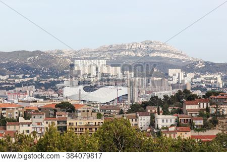 Marseille, France - Juillet 8, 2016: View Of The City Of Marseille From Notre Dame De La Garde In Fr