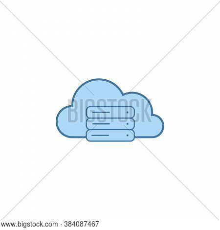 Servers And Clouds. Cloud Computing Concept. Stock Vector Illustration Isolated On White Background.