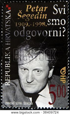 Kroatien - CIRCA 2009: Et frimærke, trykt i Kroatien viser Petar Segedin circa 2009