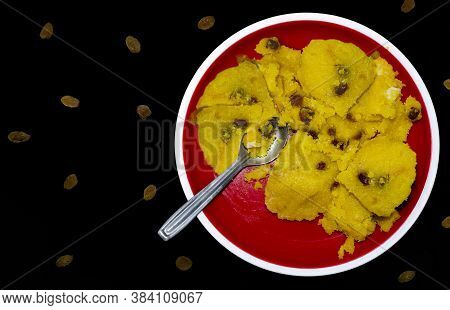 Kesari -indian Sweet Made With Semolina, Close Up