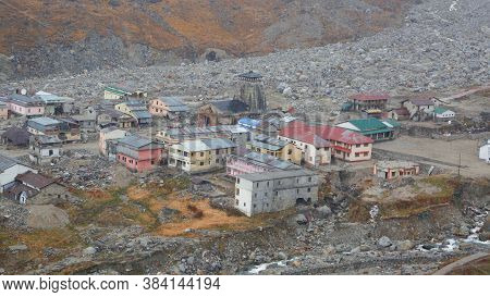 Kedarnath Temple Aerial View After Kedarnath Disaster 2013. Heavy Loss To People & Property Happened