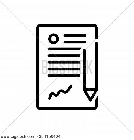 Black Line Icon For Contract Long-term-contract Agreement Appendage Legal Bond Appendage Guarantee P
