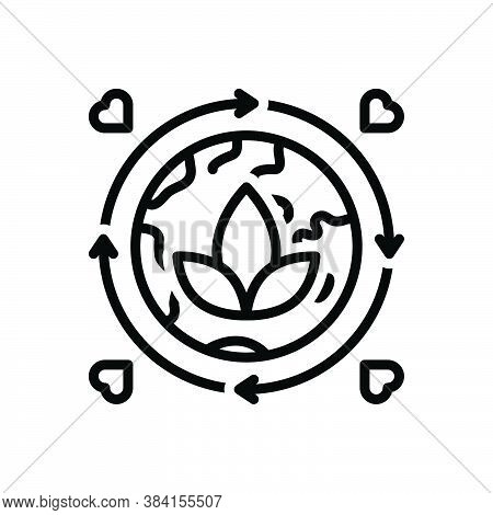 Black Line Icon For Environment Climate Global Ecology Green Atmosphere Nature Ethos
