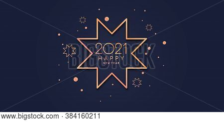 Template To Embed Greetings. Background With The Inscription Happy New Year 2021. Vector Illustratio