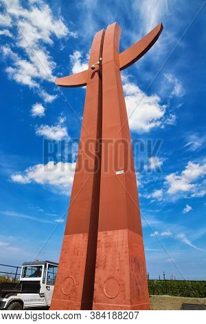 Gdansk, Poland - May 14, 2017: Monument Known As Millennium Cross On The Gradowa Mountain In The Cit