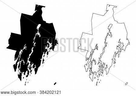 Lincoln County, Maine (u.s. County, United States Of America, Usa, U.s., Us) Map Vector Illustration