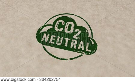 Co2 Carbon Neutral Emission Stamp Icons In Few Color Versions. Ecology, Nature Friendly, Climate Cha