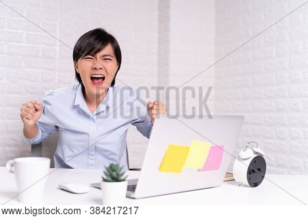 Angry Woman Screaming At Office