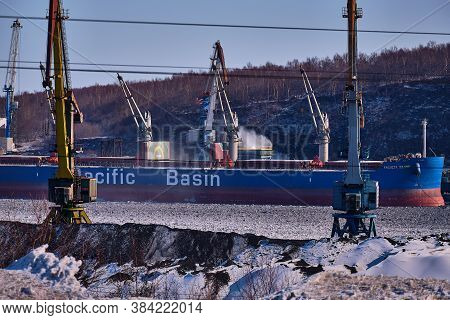 Vanino, Russia - Feb 21, 2020: Ships In The Port Of Vanino.