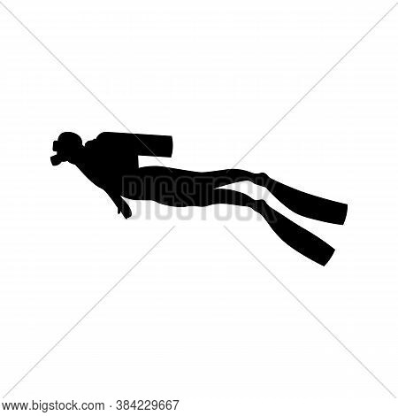 Diver Black Sign Icon. Vector Illustration Eps 10