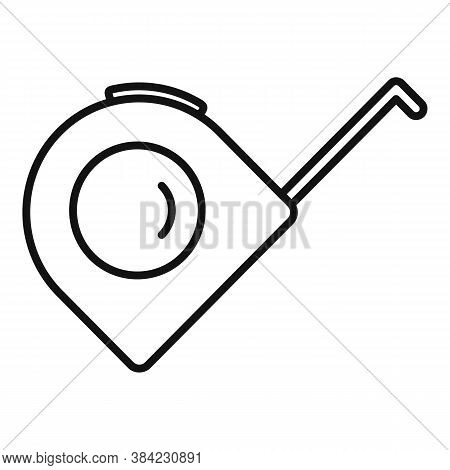 Tiler Measurement Tape Icon. Outline Tiler Measurement Tape Vector Icon For Web Design Isolated On W