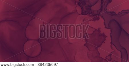 Red Wine Splash. Watercolour Winery Pattern. Abstract Burgundy Banner. Dark Maroon Texture. Color Wi