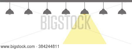 Switched On Hanging Lamp Energie Concept Vector Illustration Eps10