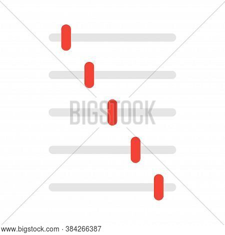 Indicator Ruler Icon On White Background. Scale Meter Vector Illustration For Design.
