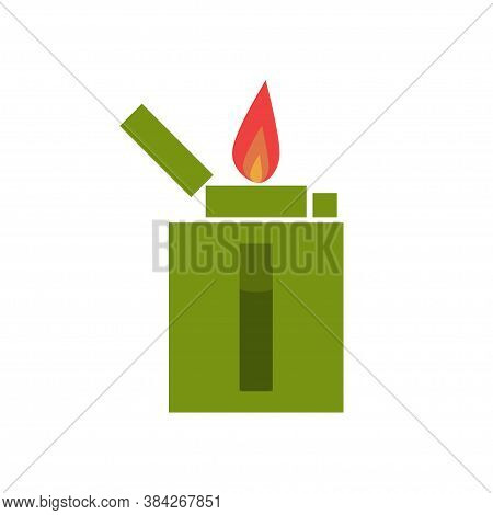 Lighter Vector Icon In Flat. Fire Isolated Illustration.