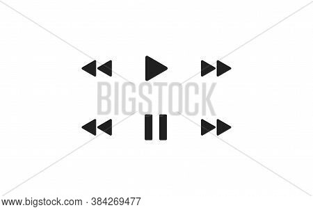 Play Bar, Simple Set Icon For Your Design. Pause Bar Concept Illustration In Vector Flat