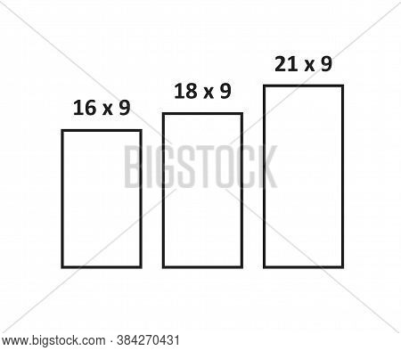 Flat Web Template 16 9, 18 9, 21 9 For Your Design. Smartphone Ratio.