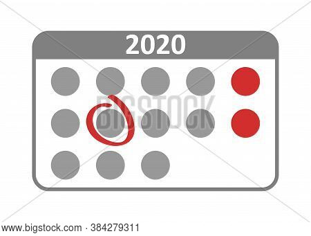 Vector Icon, Wall Calendar In Flat Style. Important Date Concept.