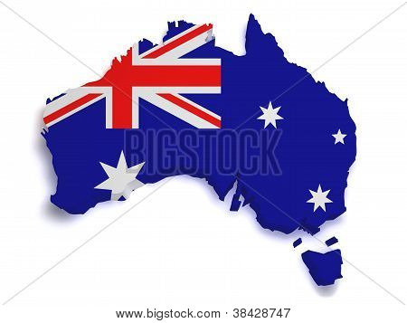 Australia Map 3D Shape