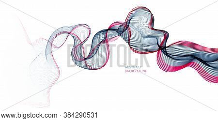 Wave Of Flowing Particles Modern Relaxing Illustration. Round Dots Vector Abstract Background. Beaut