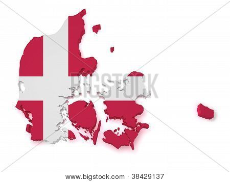 Denmark Map 3D Shape
