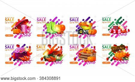 Autumn Sale, Up To 70% Off, Large Collection Clickable Pop Up Banners In Liquid Modern Style For You